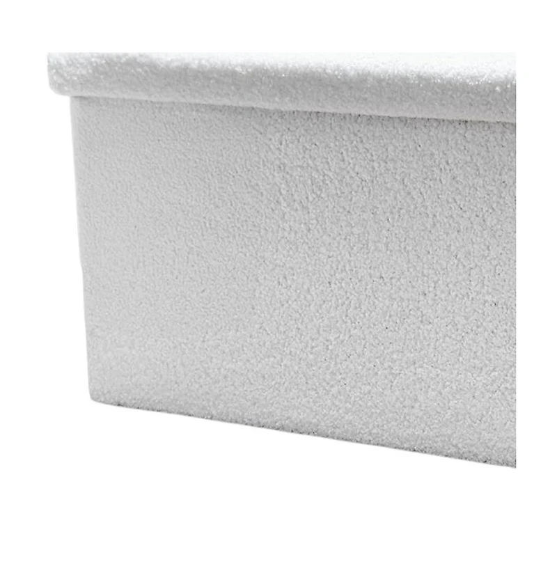 HomeRoots 30" Boucle Storage Ottoman