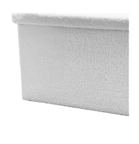 HomeRoots 30" Boucle Storage Ottoman