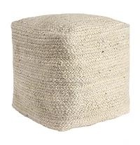 HomeRoots 18" Jute Pouf Ottoman