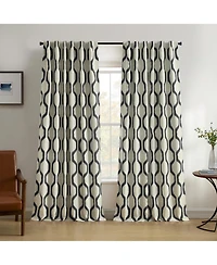Threadmade Renzo Ikat Geometric Linen Room Darkening Rod Pocket/Back Tab Curtain