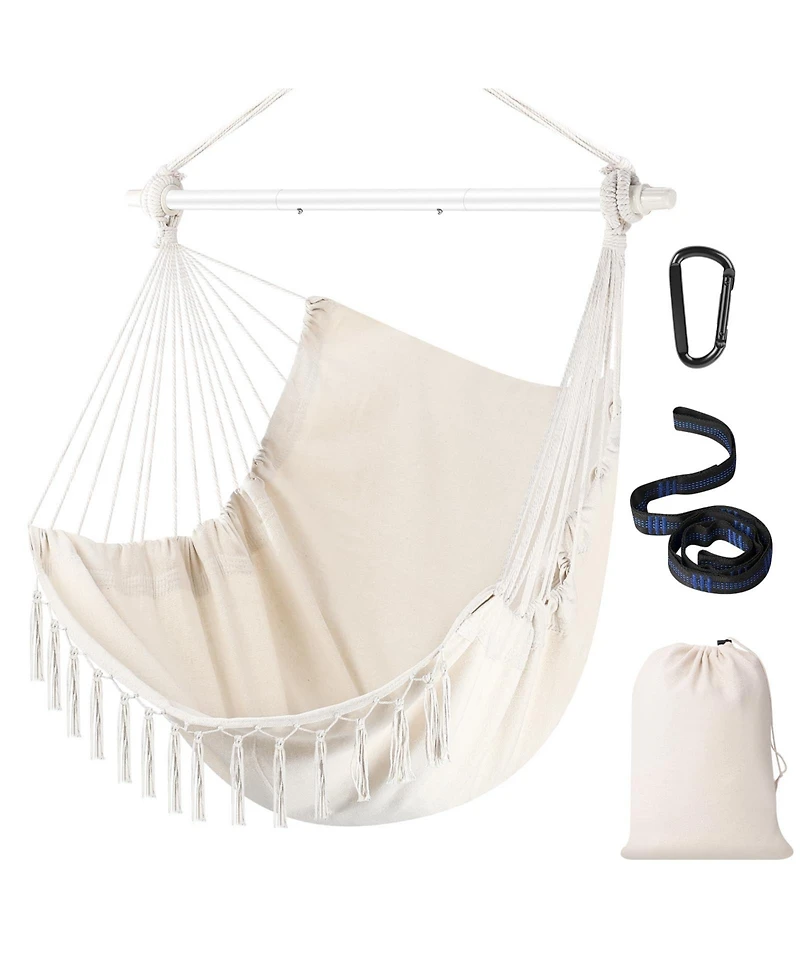 Piscifun Heavy Duty 500 Lbs Hammock Chair with Steel Spreader Bar Adjustable Straps Indoor Outdoor Swing