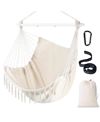 Piscifun Heavy Duty 500 Lbs Hammock Chair with Steel Spreader Bar Adjustable Straps Indoor Outdoor Swing