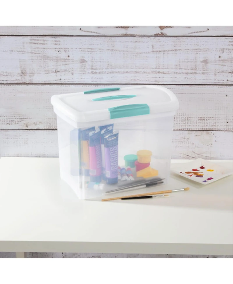 Sterilite Large Nesting ShowOffs, Stackable Clear File Box with Lid, (6 Pack)