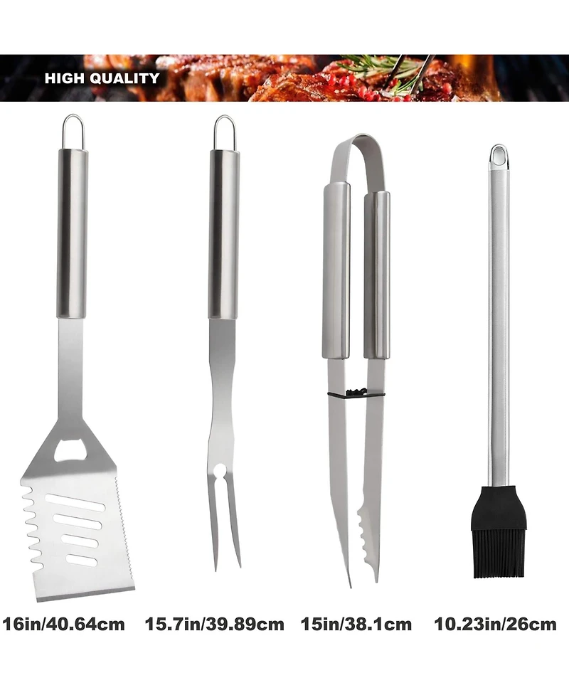 Xdovet Bbq Grill Accessories Set Stainless Steel Tool Mats Case