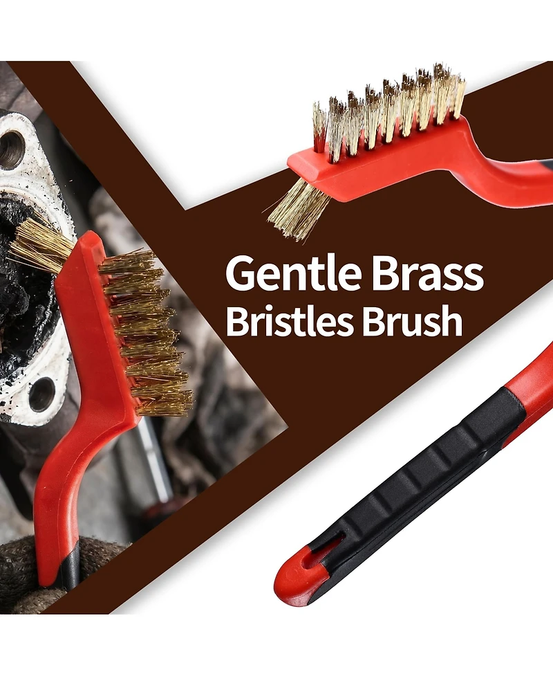 Xdovet 8Wire Brush Set Rust Removal Heavy Duty Scratch Brushes Stainless Steel Nylon Bristles Metal Scrapers