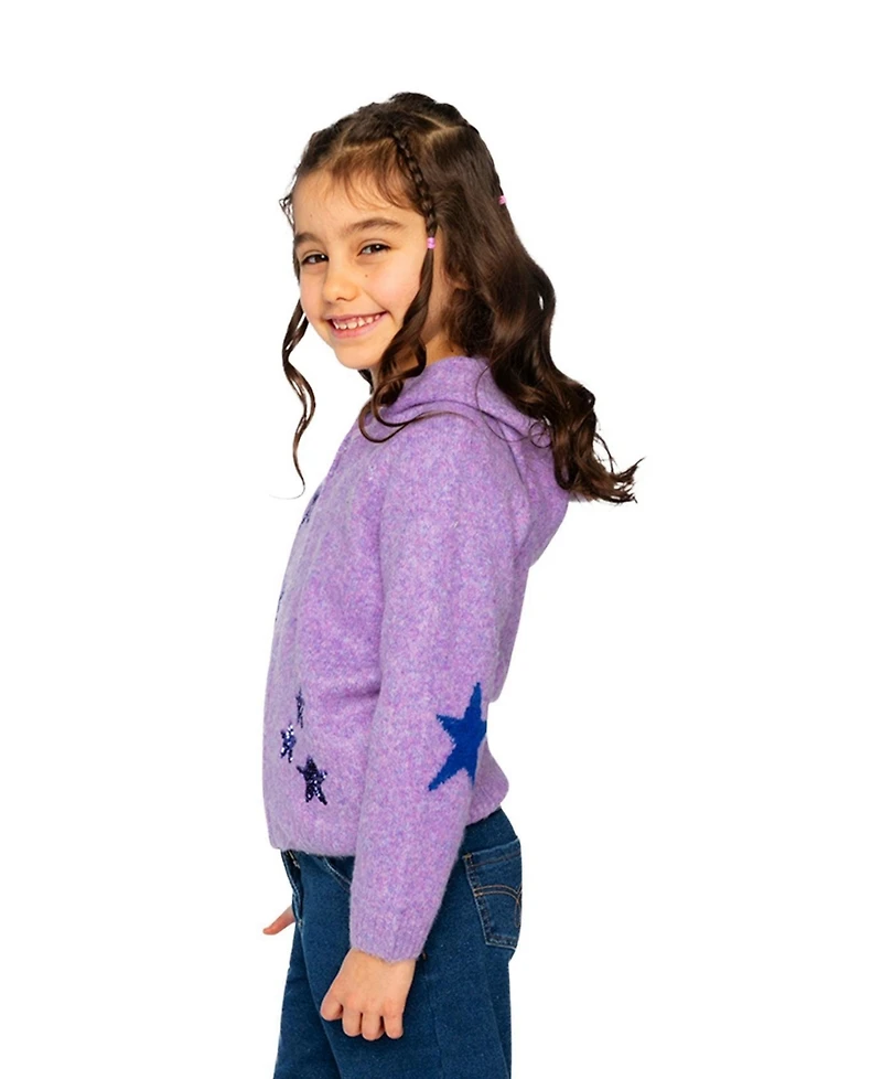 Deux par Deux Toddler Girls (2T - 5T) Hooded Knitted Cardigan