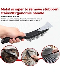 Xdovet Stainless Steel Wire Brush Set Metal Scraper Rust Welding Slag