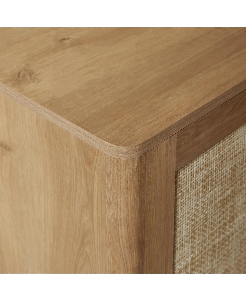 Clihome 67" Rattan 4-Door Buffet Cabinet