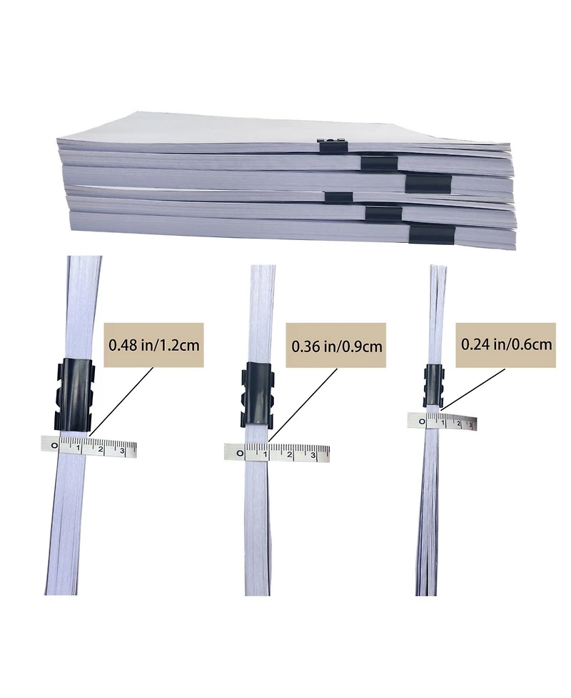 Danrong Binder Clips 3 Sizes 100 Pack Sturdy Multi Use Office School Home Supplies
