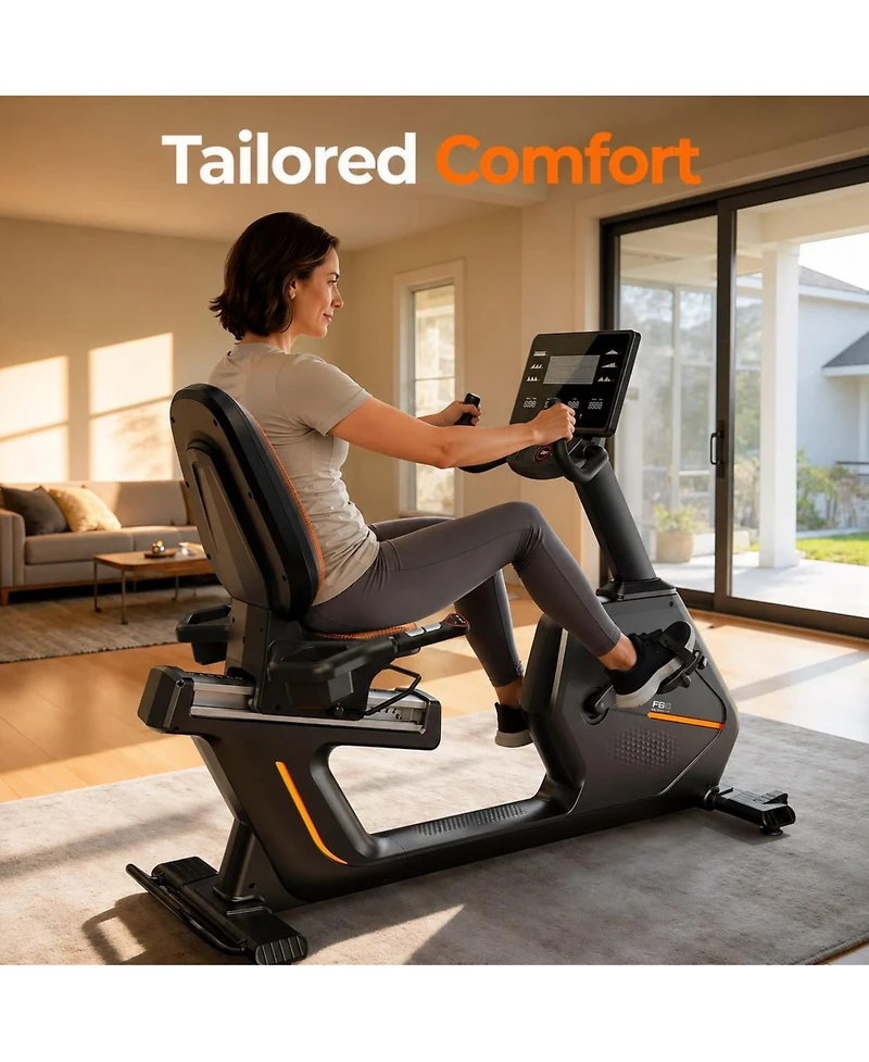 Fed Fitness RE3 Recumbent Exercise Bike Ultra Commercial Grade 24 Level Electromagnetic Resistance Bluetooth and Kinomap App Compatible