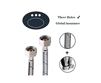 Busdays 2 Handle 4 Inch Brushed Nickel Bathroom Faucet Vanity Sink Faucet with Pop Up Drain and Supply Hoses
