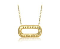 Rachel Glauber Unique 14K Gold Plated Woven Mesh Rectangular Necklace