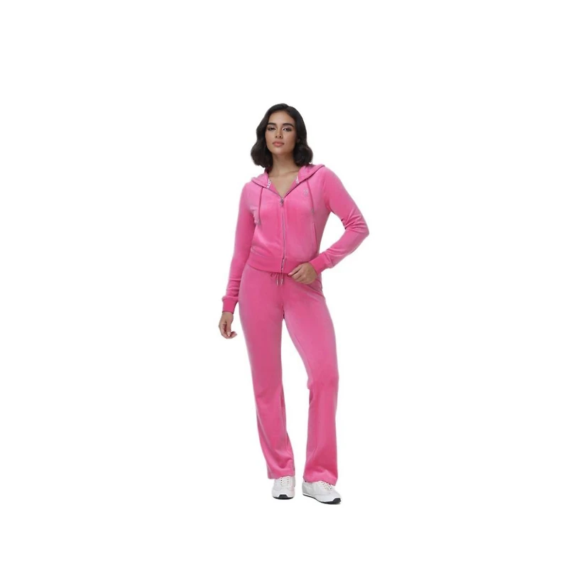 Juicy Couture Women's Luxe Velour Hoodie With Double Bling