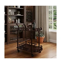 HomeRoots 24" Rolling Bar Cart