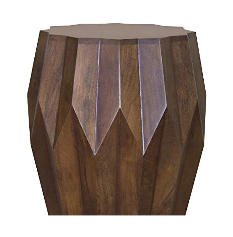 HomeRoots 23" Solid Wood Drum End Table
