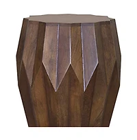 HomeRoots 23" Solid Wood Drum End Table