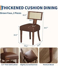 homfan Dining Chairs Set of 4, Mid Century Upholstered Chairs with Faux Leather