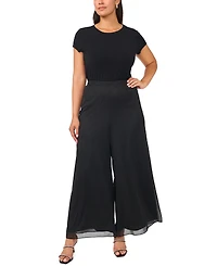 Msk Plus Sparkle Mesh Mid-Rise Pull-On Pants