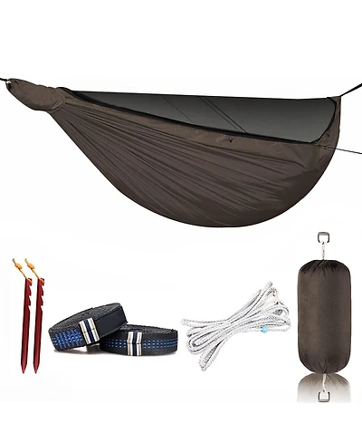 Piscifun 11feet Camping Hammock with Mosquito Net Adjustable Ridgeline Lightweight Portable Tree Straps