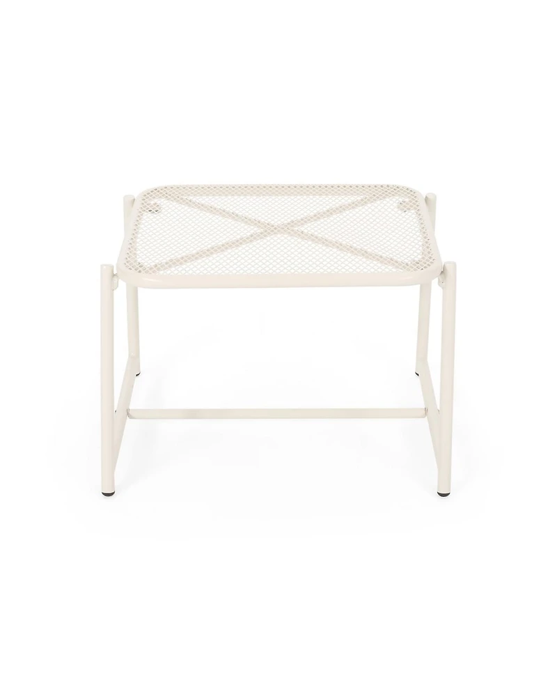 Asagikoiai 3-Piece Outdoor Metal Conversation Set with Iron Mesh Chairs and Table-Asagikoiai