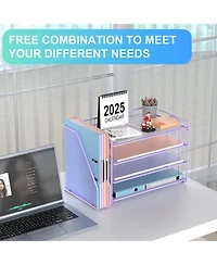 Danrong 4 Tier Paper Desk Organizer with Magazine Holder Office Storage