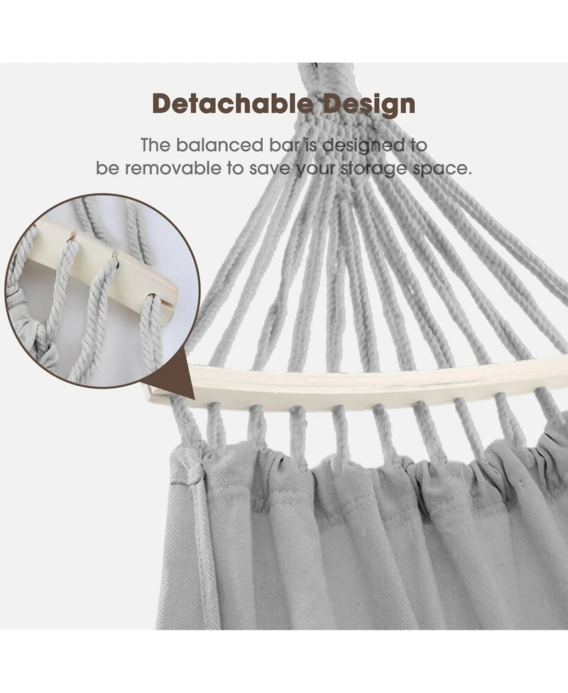 Piscifun Bohemian Tassel Canvas Yard Hammock With Carry Bag Thickened Rope 500lbs Weight Capacity