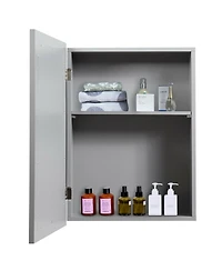 Gymax Mirrored Medicine Cabinet Wall-Mounted Bathroom Storage Organizer with Shelf