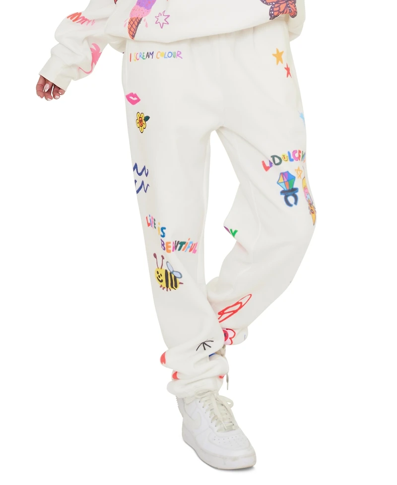 Mayfair Juniors' Somebody Loves You Pull-On Jogger Pants