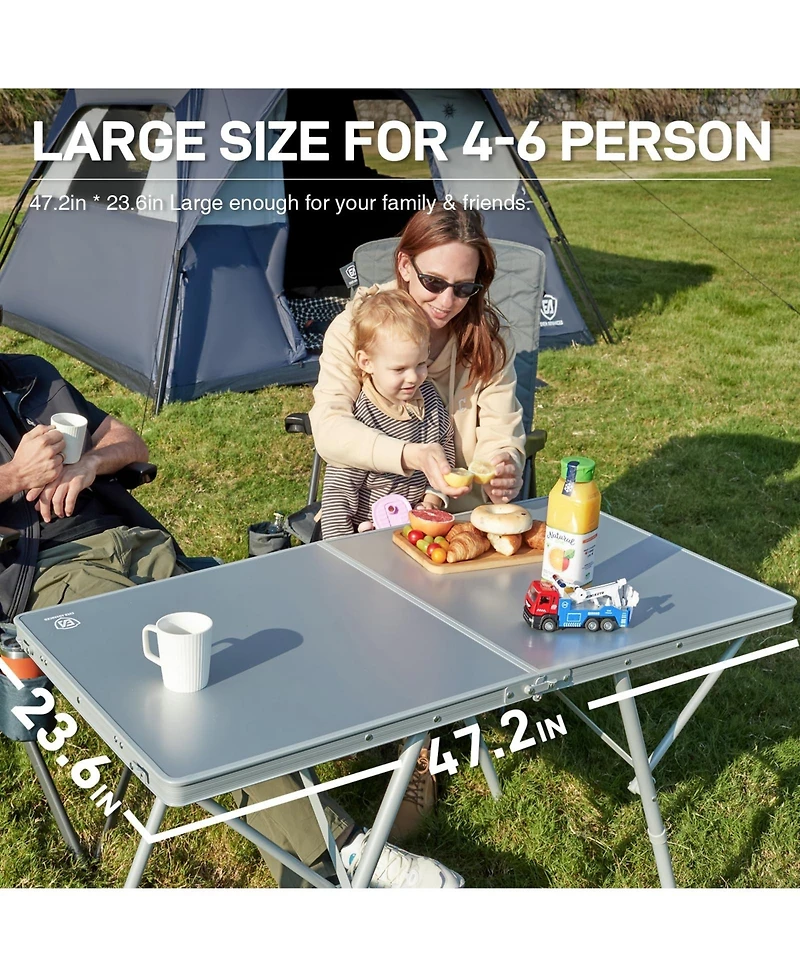 Piscifun Camping Table Fold Up Lightweight Portable Roll Aluminum Carry Bag Outdoor