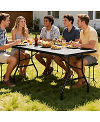 Piscifun Portable Folding Table Indoor Outdoor Picnic Party Camping Square Height Plastic