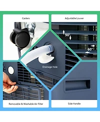 Gymax 8000 Btu 3-in-1 Portable Air Conditioner Ashrae Ac Unit Cooler with 24H Timer