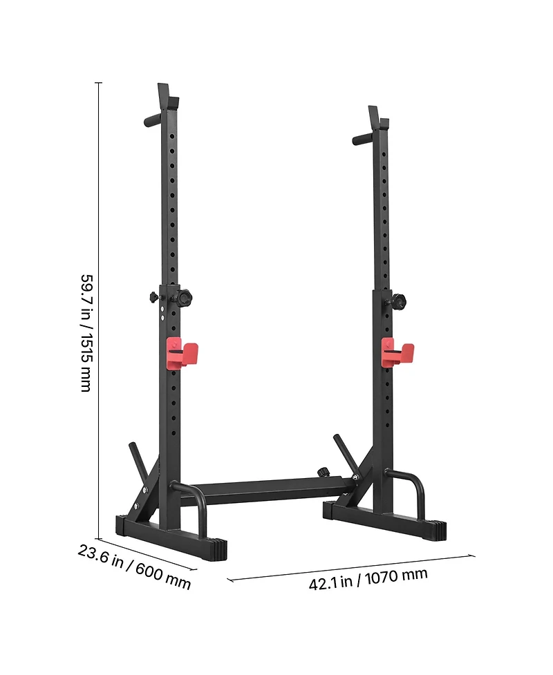 Sevorley Power Cage Squat Rack with J-Hooks, 550 lb Capacity