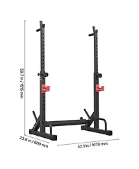 Sevorley Power Cage Squat Rack with J-Hooks, 550 lb Capacity