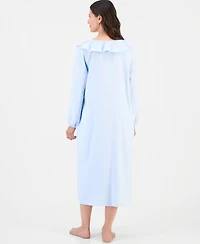 Charter Club Women's Flannel Scoop-Neckline Ruffle-Detail Nightgown, Macy's Exclusive