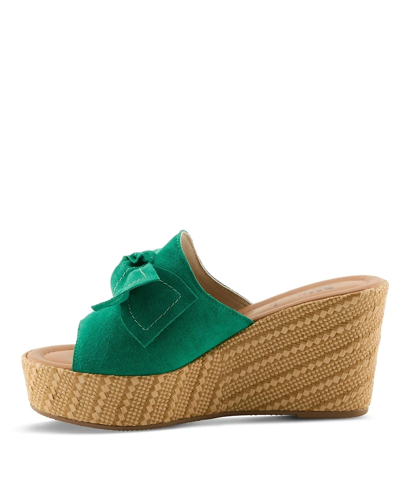 Spring Step Ellyn-Woven Women's Wedge with Suede Upper