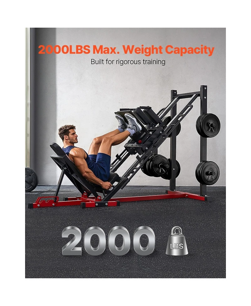 Sevorley Leg Press Hack Squat Machine, Adjustable Leg Press Combo for Home Gym Lower Body Training