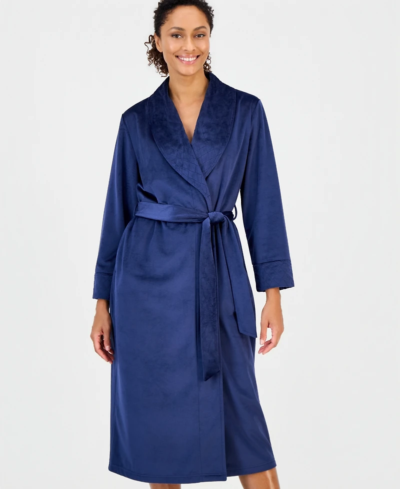 Charter Club Women's Plush Velour Long-Sleeve Robe, Macy's Exclusive