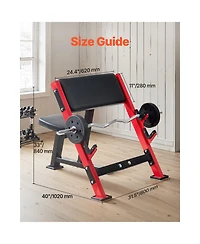 Sevorley Adjustable Preacher Curl Bench with Barbell Holders, 660 lb Capacity