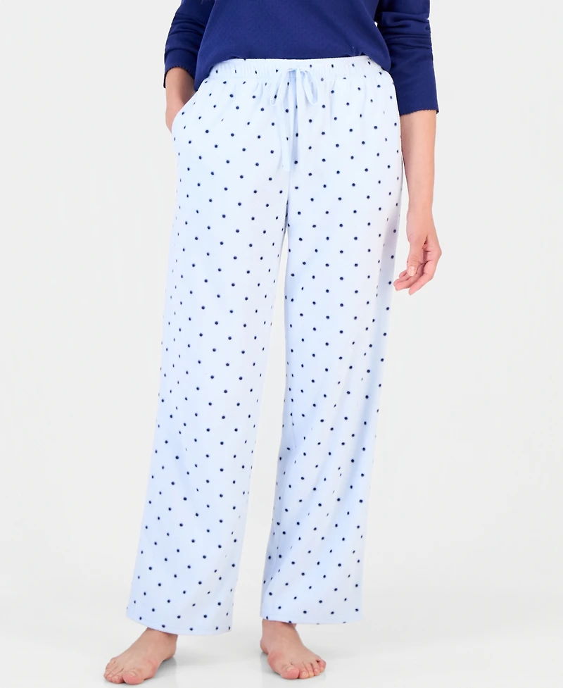 Charter Club Women's Printed Fleece Pajama Pants, Created for Macy's