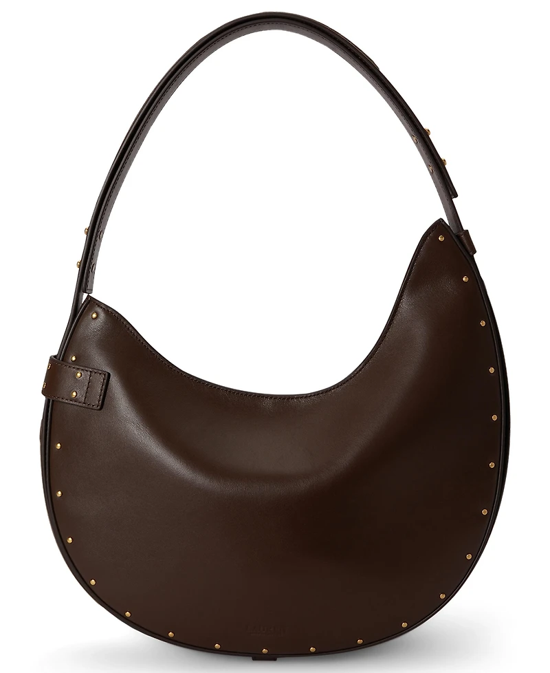 Lauren Ralph Lauren Studded Leather Tasha Medium Shoulder Handbag