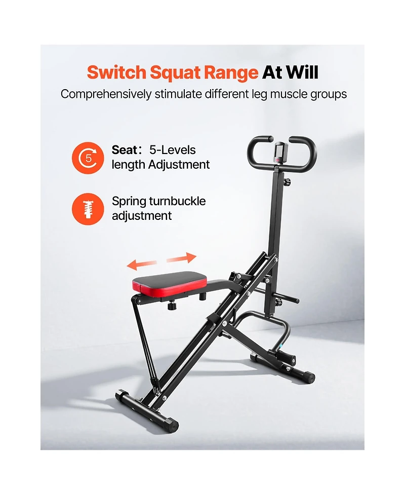 Sevorley Foldable Deep Squat Machine with 3 Resistance Bands, 300 lb Capacity