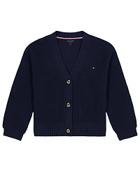 Tommy Hilfiger Girls' 7-16 Shaker Rib Cardigan Sweater