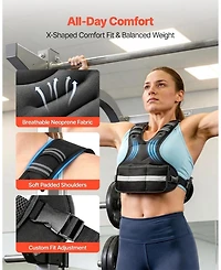 Sevorley Adjustable Weighted Vest, 20-32 lb X-Shape Vest with 6 Weight Packs