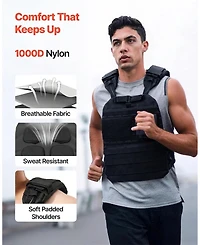 Sevorley Adjustable Weighted Vest with Shoulder Pads, Nylon Vest Holds up to 40 lb