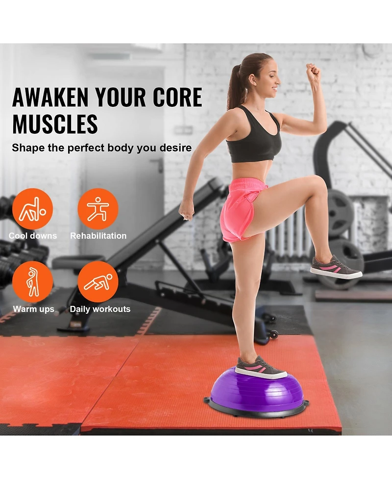 Sevorley Half Exercise Ball Trainer, 23 in Balance Ball with Resistance Bands and Foot Pump