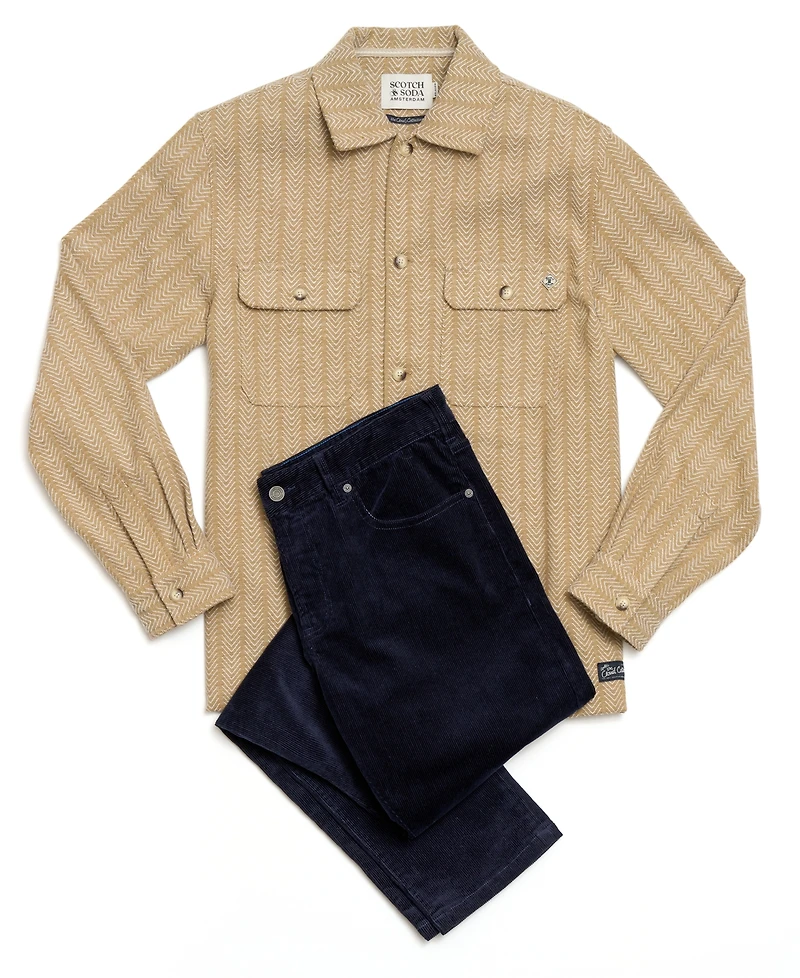 Scotch & Soda Men's Jacquard Relaxed-Fit Short-Sleeve Shirt