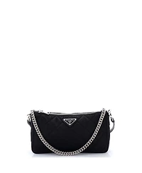 Pre-Owned Prada Small Chain Zip Shoulder Bag Quilted Tessuto
