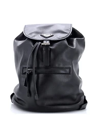 Pre-Owned Prada Medium Front Zip Drawstring Backpack Soft Calf