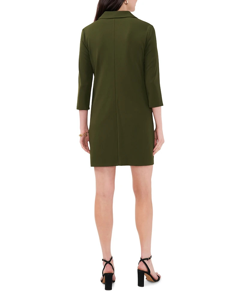 Msk Petite Collared Neck Scuba Crepe Shift Dress