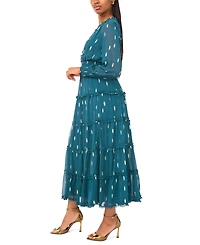 Msk Petite Chiffon Long Sleeves Maxi Dress
